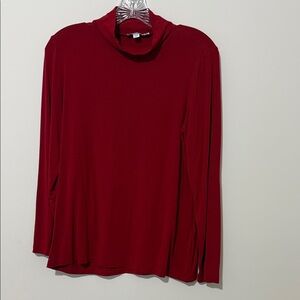 Chicos Touch of Cool Red Mock Neck Top in Size 1 (US size 8)